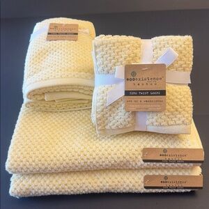 8pc ECOEXISTENCE Bamboo Zero Twist Loops Bath Towel Set - Daffodil - Yellow
